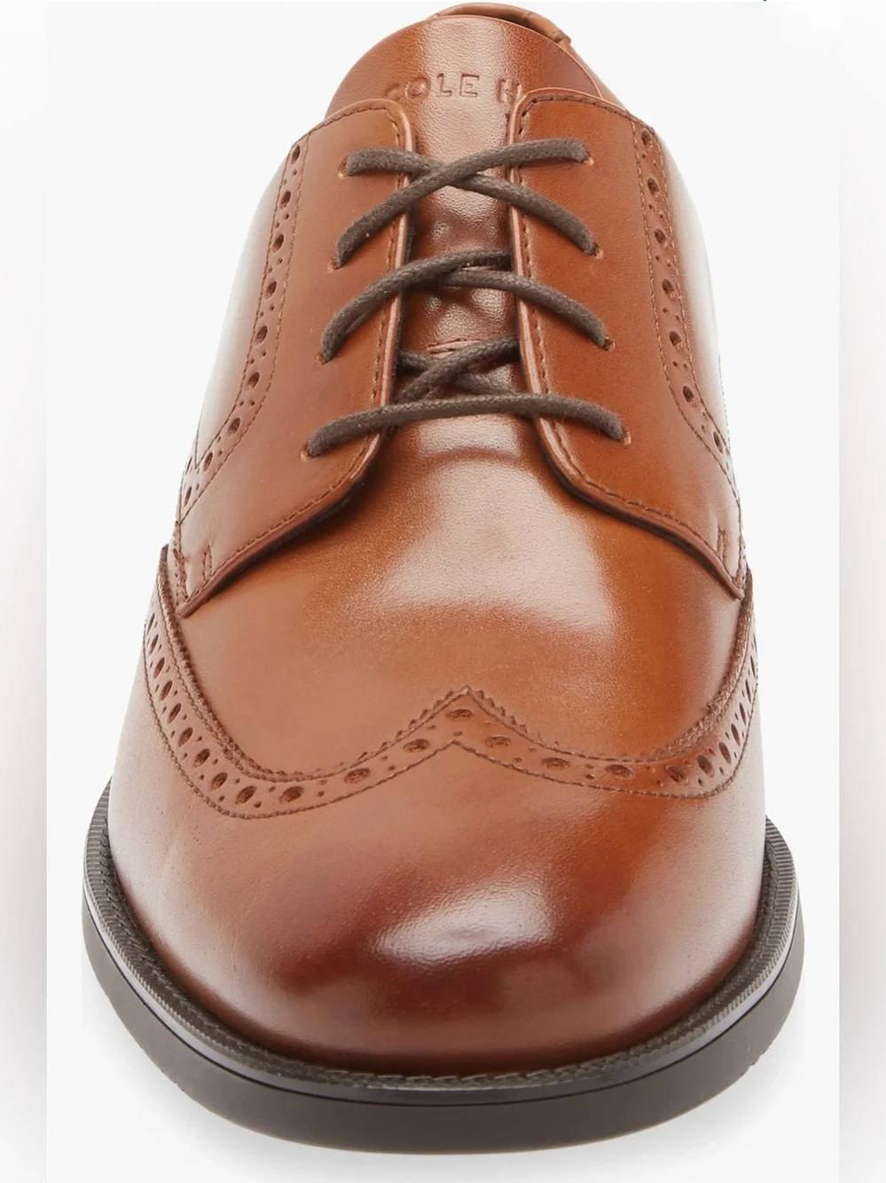 Cole Hasn Men's Classic Tan Leather Wingtip Oxford Dress Shoes Size 12